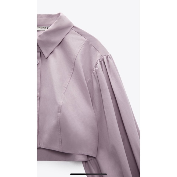 Zara Cropped Poplin Shirt - Picture 6 of 7